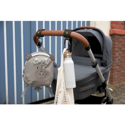 Lässig Stroller Hooks Met Karabijnhaak Olive 2-Pack