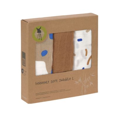 Lässig Heavenly Soft Swaddle L Little Mateys Royal Blue 80 x 80 cm 3-Pack
