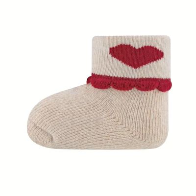 Ewers Babysokken 3-Pack - Hartjes/Streepjes - Rood/Wit