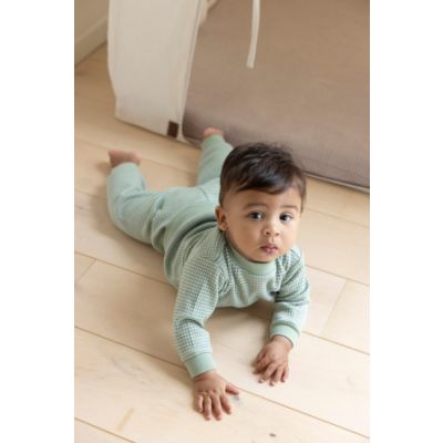 Feetje Pyjama Wafel Groen melange mt 56