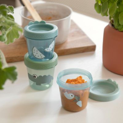Done By Deer Baby Food Container Croco Green 3-pack
