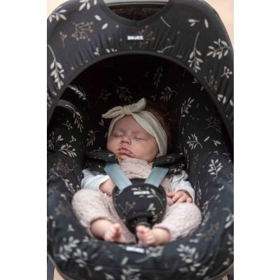 Dooky Seat Cover - 0mnd+ - Romantic Leaves Black