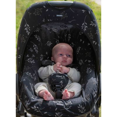 Dooky Seat Cover - 0mnd+ - Romantic Leaves Black