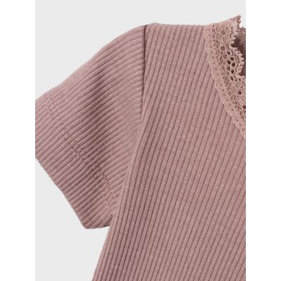 Name It Romper Kab Lace Korte Mouw Deauville Mauve maat 62