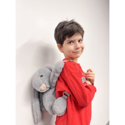 Babyjem Kinderrugzak Pluche Konijn Grijs