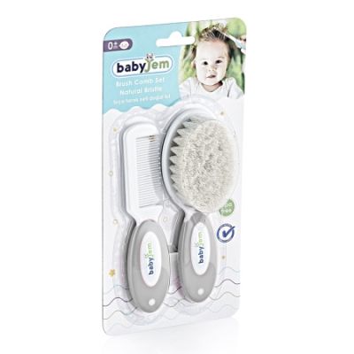 Babyjem Kam en Borstel Grijs
