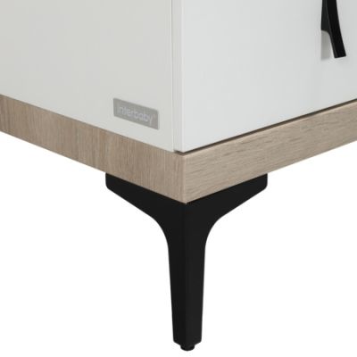 Interbaby Hanglegkast 2-Deurs Strips Wit