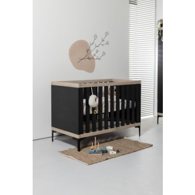 Interbaby Ledikant 60 x 120 Strips Zwart