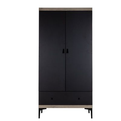 Interbaby Hanglegkast 2-Deurs Strips Zwart Interbaby Hanglegkast 2-Deurs Strips Zwart