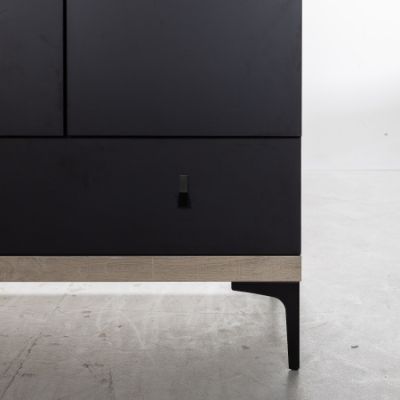 Interbaby Hanglegkast 2-Deurs Strips Zwart Interbaby Hanglegkast 2-Deurs Strips Zwart