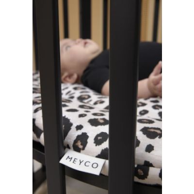 Meyco Boxkleed Rond Leopard Sand Melange 95cm