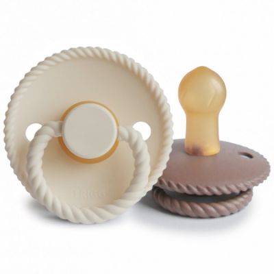 Frigg Fopspeen Rope Cream/Sepia T1 0-6mnd (2 stuks)