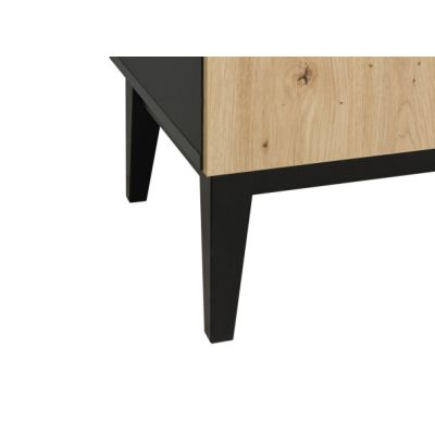 ToiToiKids Hanglegkast 2 Deurs Xem Mat Zwart/Eiken ToiToiKids Hanglegkast 2 Deurs Xem Mat Zwart/Eiken
