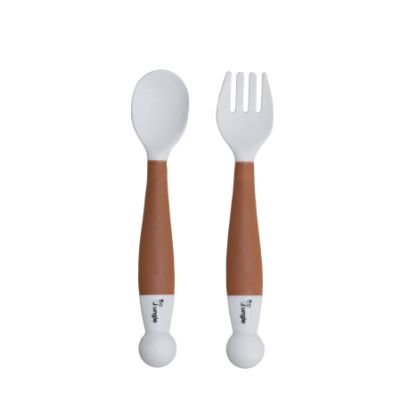 Bo-Jungle Lepel En Vork Buigbaar Terracotta