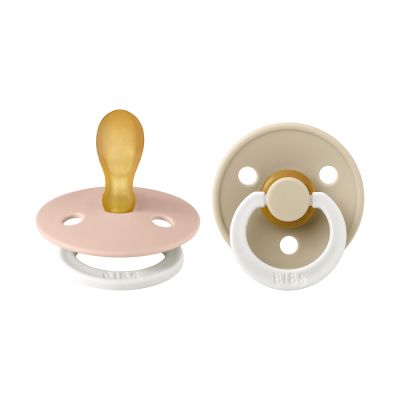 BiBs Glow In The Dark Retro Fopspeen - Rond - 2 Stuks - 0-6 Mnd - Blush/Vanilla BiBs Glow In The Dark Retro Fopspeen - Rond - 2 Stuks - 0-6 Mnd - Blush/Vanilla