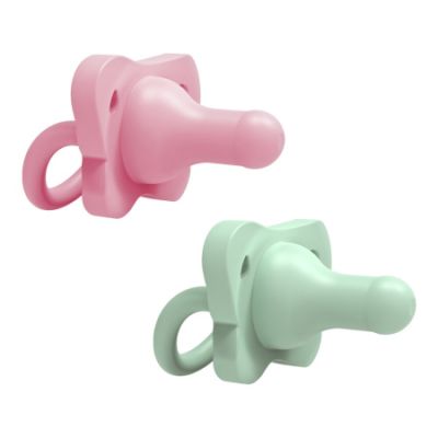 Dr. Brown&#039;s Fopspeen 0-6 mnd Siliconen HappyPaci Roze &amp; Groen
