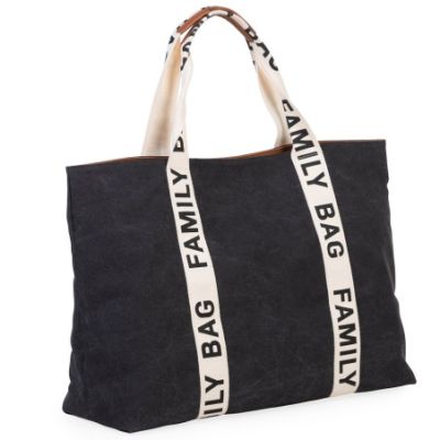 Childhome Family Bag Signature Canvas Zwart