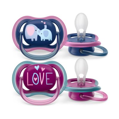 Philips Avent Fopspeen Ultra Air Elephant / Love 18mnd+ (2 stuks) SCF349/22
