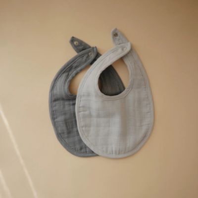 Mushie Slab Muslin Tradewinds/Baby Blue 2-Pack