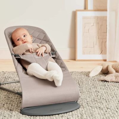 BabyBjörn Bliss Wipstoel - Geweven Klassiek Quilt - Zandgrijs