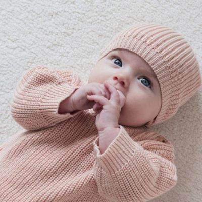Feetje Mutsje Gebreid The Magic is in You Roze 0-3 maanden
