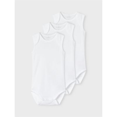 Name It Romper Zonder Mouw 3-Pack Bright White 56