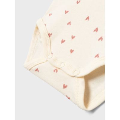Name It Romper Korte Mouw Hearts 2-Pack Buttercream 62