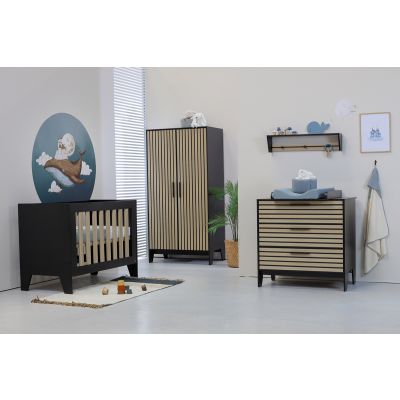 TWF Ledikant 70 x 140 Incl. Juniorzijde - Commode 3 Laden Milaan