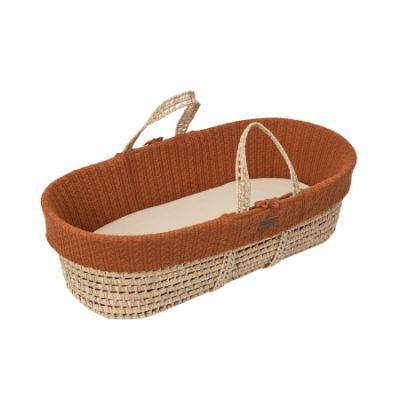 The Little Green Sheep Moses Mandje En Matras Organic Knitted Terracotta