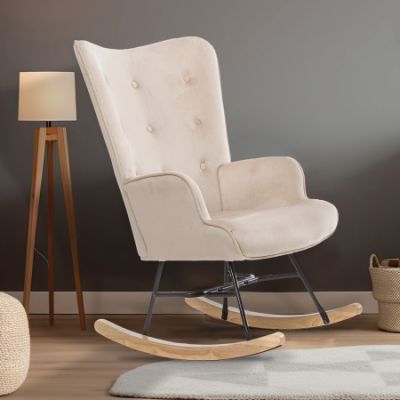 Aemely Schommelstoel Steerne Velvet Taupe Aemely Schommelstoel Steerne Velvet Taupe