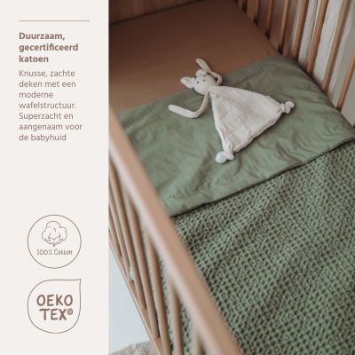 Meyco Ledikantdeken Waffle Cotton Olive Green 100x150 cm