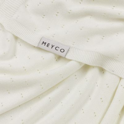 Meyco Ledikantdeken Ajour Bamboe Offwhite 100 x 150 cm