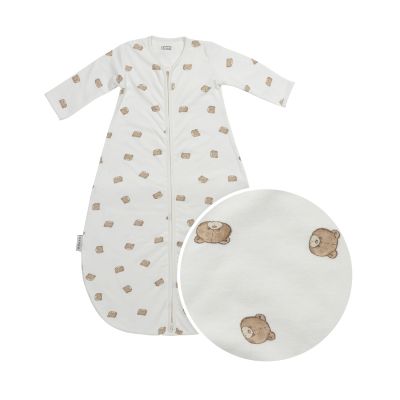 Meyco Bear Slaapzak Met Vaste Mouw Rond – 80 cm – Jersey – Sand