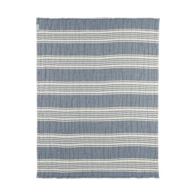 Meyco Deken Pre Washed Hydrofiel Jacquard Stripe Indigo 100x150 cm Meyco Deken Pre Washed Hydrofiel Jacquard Stripe Indigo 100x150 cm