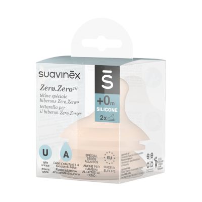 Suavinex Zero Zero Spenen Voor Anti-Koliek Fles - Aanpasbare Flow - 2 Stuks - Fair Suavinex Zero Zero Spenen Voor Anti-Koliek Fles - Aanpasbare Flow - 2 Stuks - Fair