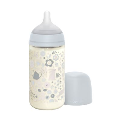 Suavinex Wonderland SX Pro Fles Glas - Medium Flow - 240ml - Blauw 
