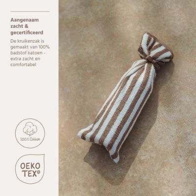 Meyco Kruikenzak - Badstof Jacquard Fat Stripe - Taupe - 2-pack Meyco Kruikenzak - Badstof Jacquard Fat Stripe - Taupe - 2-pack