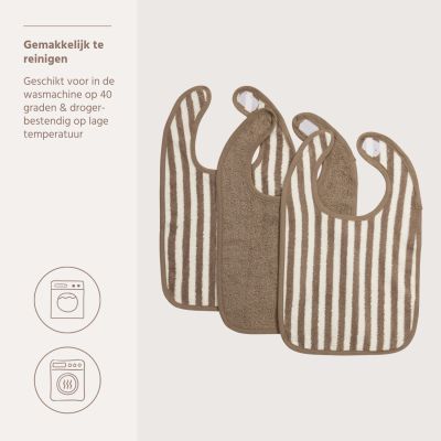 Meyco Slab - Badstof Jacquard Fat Stripe - Taupe - 3-pack Meyco Slab - Badstof Jacquard Fat Stripe - Taupe - 3-pack