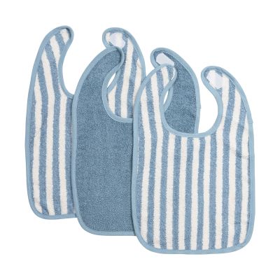 Meyco Slab - Badstof Jacquard Fat Stripe - Jeans Blue - 3-pack