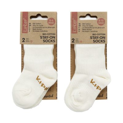 KipKep Blijf-Sokjes - 2-6 Mnd - 2-Pack - OffWhite