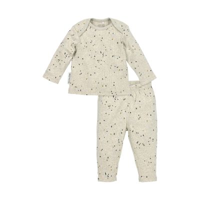 Meyco Baby Pyjama Rib - Maat 62/68 - Mini Spot Sand Melange