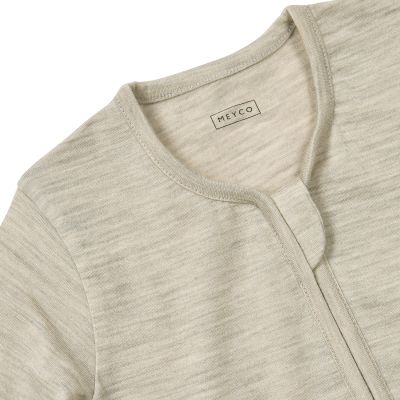 Meyco Baby Slaapzak met Vaste Mouw - Studio - Merinowol - Sand Melange - 70 cm