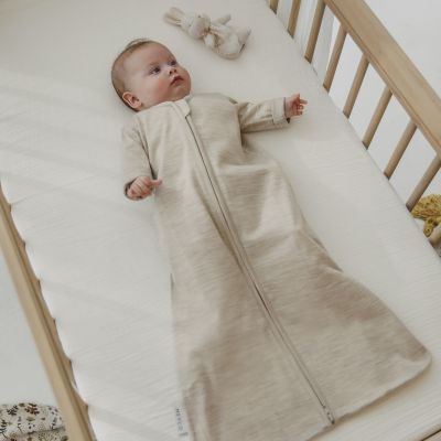 Meyco Baby Slaapzak met Vaste Mouw - Studio - Merinowol - Sand Melange - 90 cm