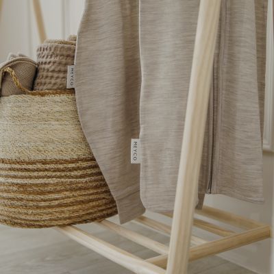 Meyco Baby Slaapzak met Vaste Mouw - Studio - Merinowol - Sand Melange - 90 cm