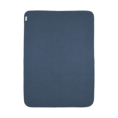 Meyco Pure Deken Gebreid - 75 x 100 cm - Jacquard - Indigo 
