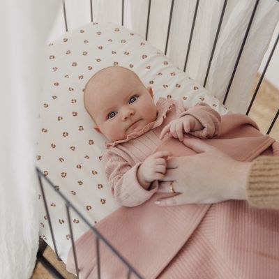 Meyco Pure Deken Gebreid - 75 x 100 cm - Jacquard - Rose 