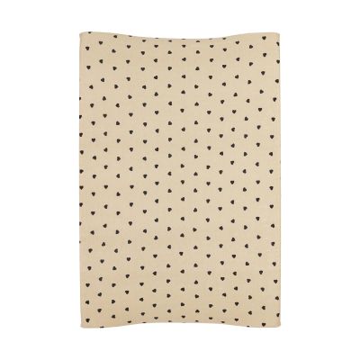 Meyco Aankleedkussenhoes Print - 50 x 70 cm - Jersey - Sweet Heart Soft Sand/Black