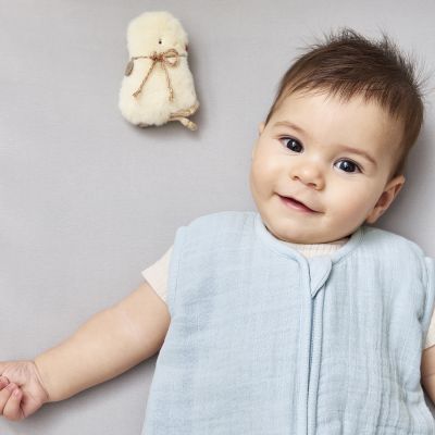 Meyco Baby Uni Zomerslaapzak - 60 cm - Pre-Washed tetra - Grey Blue Meyco Baby Uni Zomerslaapzak - 60 cm - Pre-Washed tetra - Grey Blue