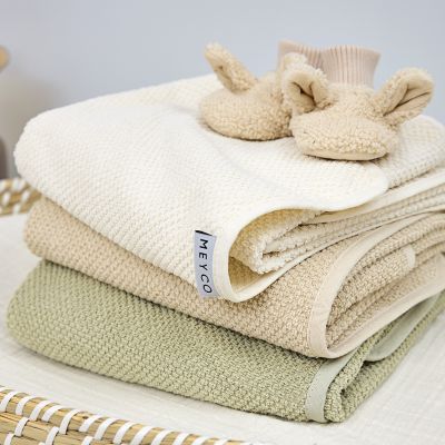 Meyco Badcape Popcorn - Badstof - 75x75 cm - Soft Olive