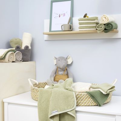 Meyco Badcape Popcorn - Badstof - 75x75 cm - Soft Olive